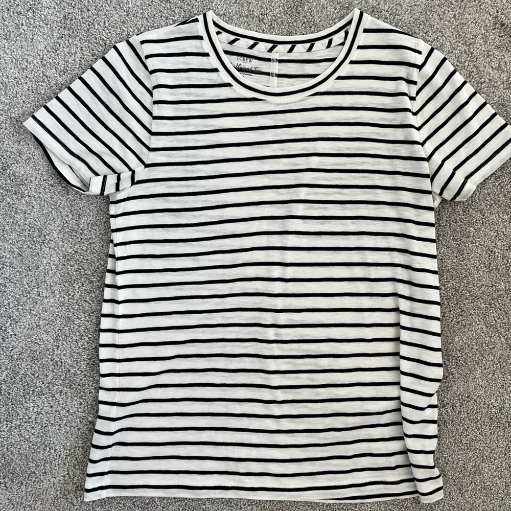J.CREW Striped Girlfriend Tee EUC